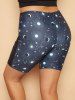 Off Shoulder Planet Top and Cinched Briefs & Boyshorts Tummy Control Swimsuit Plus Size Summer Outfit -  