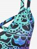 Plus Size & Curve Ethnic Printed Colorblock Crisscross A Line Sleeveless Dress -  