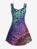 Plus Size & Curve Ethnic Printed Colorblock Crisscross A Line Sleeveless Dress -  