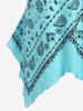 Plus Size & Curve Paisley Scarf Print Handkerchief Tank Top -  