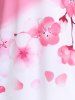Robe D'été Grande Taille Courbe à Imprimé Fleur de Pêcher Croisé - Rose clair 