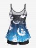 Plus Size & Curve Moon Mushroom Print Boyshorts High Waist Tankini Swimsuit -  
