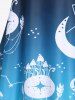 Maillot de Bain Tankini à Imprimé Champignon et Lune à Taille Haute de Grande Taille - Multi-A 5X