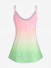 Plus Size & Curve Rose Butterfly Ombre Tank Top -  