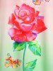 Plus Size & Curve Rose Butterfly Ombre Tank Top -  