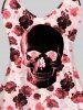 Plus Size & Curve Floral Skull Tank Top -  