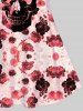 Plus Size & Curve Floral Skull Tank Top -  