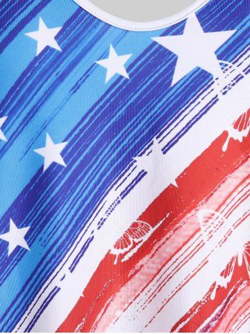 Plus Size & Curve Patriotic American Flag Print Tank Top