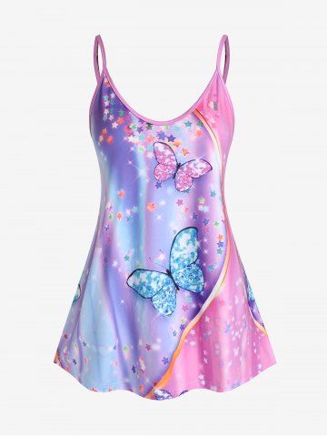 Plus Size & Curve Butterfly Stars Tank Top