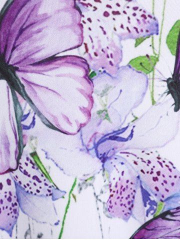 Plus Size Cottagecore Floral Butterfly Short Sleeves Tee