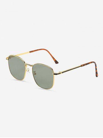 Minimalist Square Metal Sunglasses - LIGHT GREEN