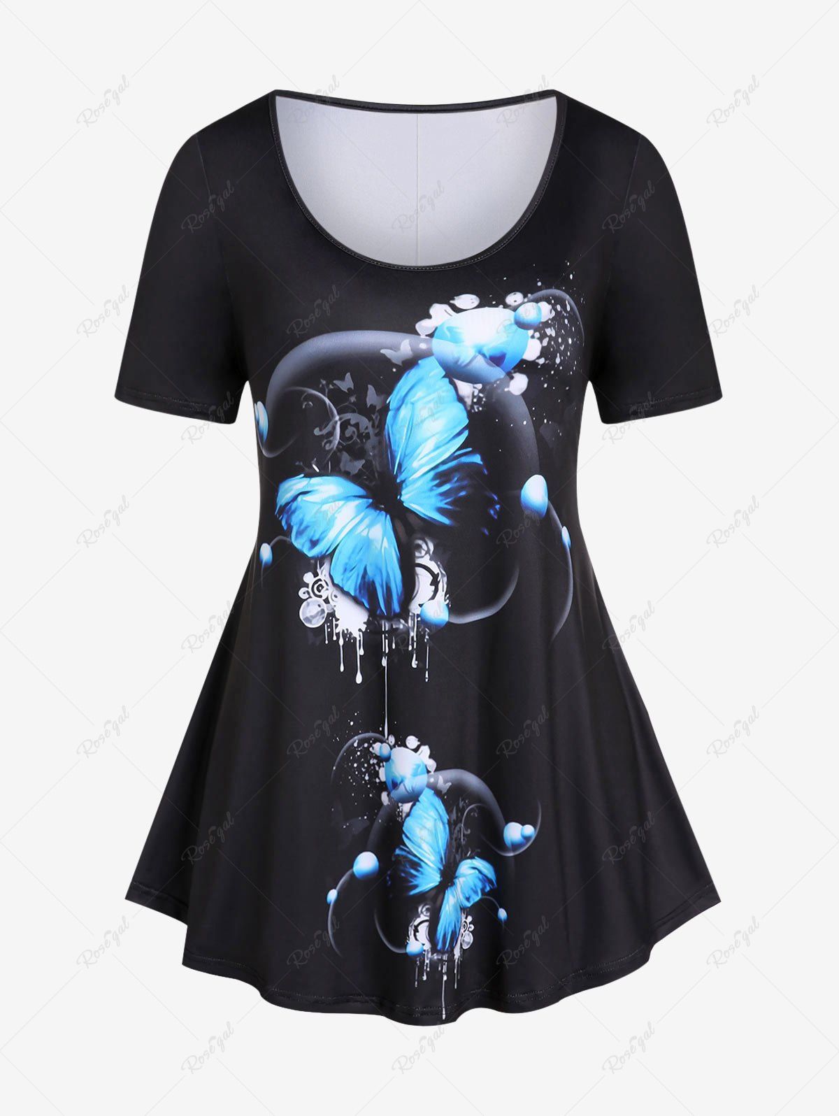 Shops Plus Size & Curve Butterfly Print Basic Tee  