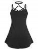 Gothic Strappy O Ring Choker Tank Top and Capri Leggings Plus Size Summer Outfit -  