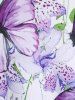 T-shirt de Grande Taille à Manches Courtes Papillon Floral de Cottagecore - Blanc 1X | US 14-16