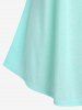 Plus Size Cowl Neck Two Tone Tunic Tank Top -  