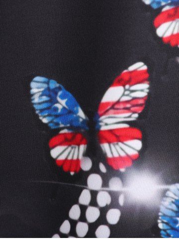 Plus Size & Curve American Flag Butterfly Print Patriotic Tank Top
