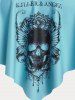 Plus Size & Curve Gothic Skull Print Ruffled Overlay Tankini Swimwear -  