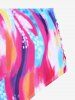 Plus Size & Curve Underwire Crisscross Swirl Print High Waist Longline Bikini Swimsuit -  