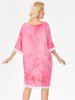 Crochet Insert Tie Dye Poncho Cover Up -  
