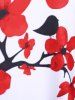 Plus Size Plum Blossom Print Flowy Cami Top -  