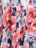 Plus Size Cottagecore Floral A Line Sundress with Tie Lace Crop Top -  