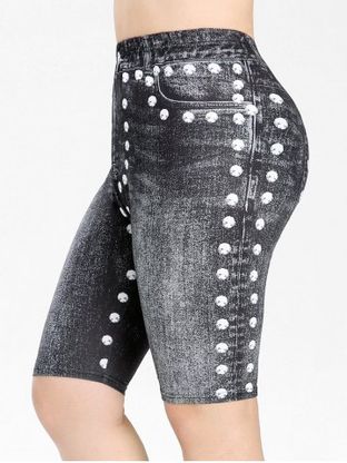 Plus Size 3D Printed Pull On Bike Shorts