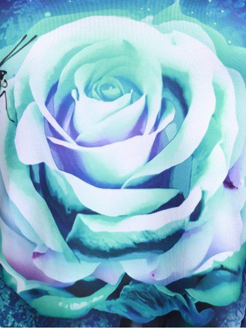 Plus Size Rose Print Lace Panel Tank Top