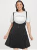 Plus Size & Curve Lace Up Mini Suspender Skirt -  