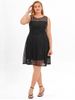 Plus Size & Curve Sleeveless Knee Length Lace Dress -  