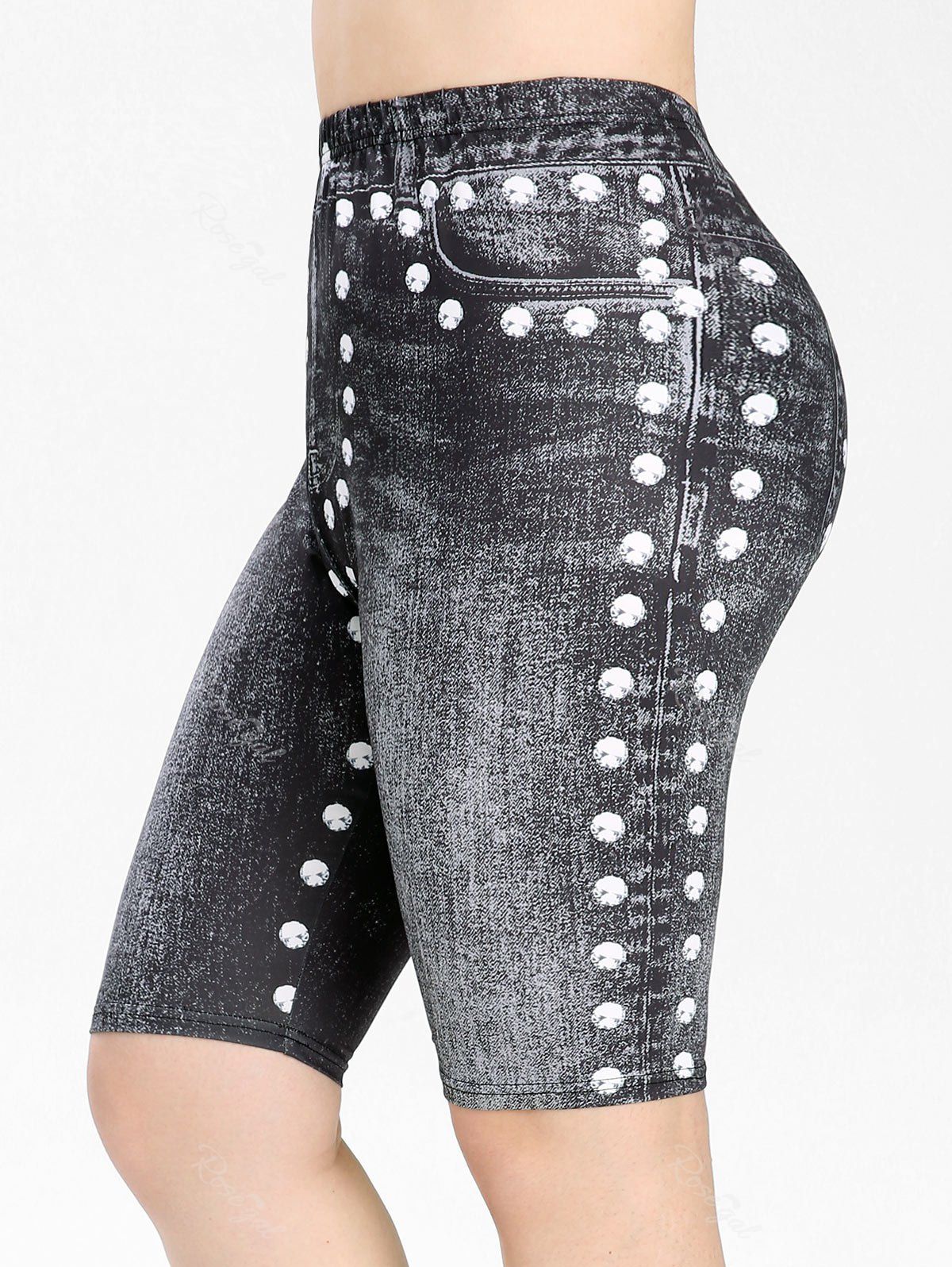 Latest Plus Size 3D Printed Pull On Bike Shorts  