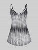 Plus Size Dots Printed Two Tone Tank Top -  