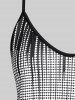 Plus Size Dots Printed Two Tone Tank Top -  