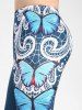 Plus Size Ombre Color Butterfly Print Capri Leggings -  