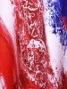 Plus Size American Flag Patriotic Crisscross A Line Sleeveless Dress -  
