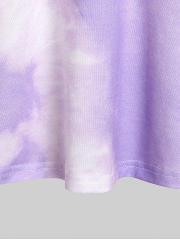 Plus Size Tie Dye Lace Panel Tank Top