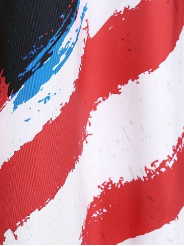 Plus Size Patriotic American Flag Print Crisscross Sundress