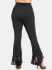 High Low Mesh Blouse and Camisole Twinset and Flare Pants Plus Size Dressy Pants Suit -  