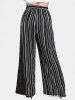 Colorblock Chain Tank Top and Striped Wide Leg Pants Plus Size Summer Outfit -  