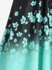 Plus Size Empire Waist Floral Print Swim Dress -  