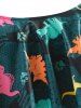 Plus Size Dinosaur Print Ruffled Overlay High Waist Tankini Swimsuit -  