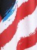 Plus Size Patriotic American Flag Print Crisscross Dress -  