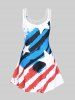 Plus Size Patriotic American Flag Print Crisscross Sundress -  