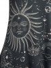 Plus Size Crisscross Sun Moon Print Dress -  