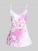 Plus Size Cottagecore Sakura Bloom Print Flowy Tank Top -  
