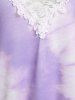Plus Size Tie Dye Lace Panel Tank Top -  