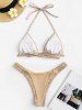 Animal Panel High Leg Cheeky Bikini Swimwear -  