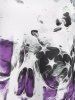 American Flag Skull Print Lace Insert Handkerchief Tank Top -  
