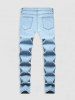 Light Wash Ripped Detail Jeans -  