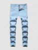 Light Wash Ripped Detail Jeans -  