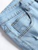 Light Wash Ripped Detail Jeans -  